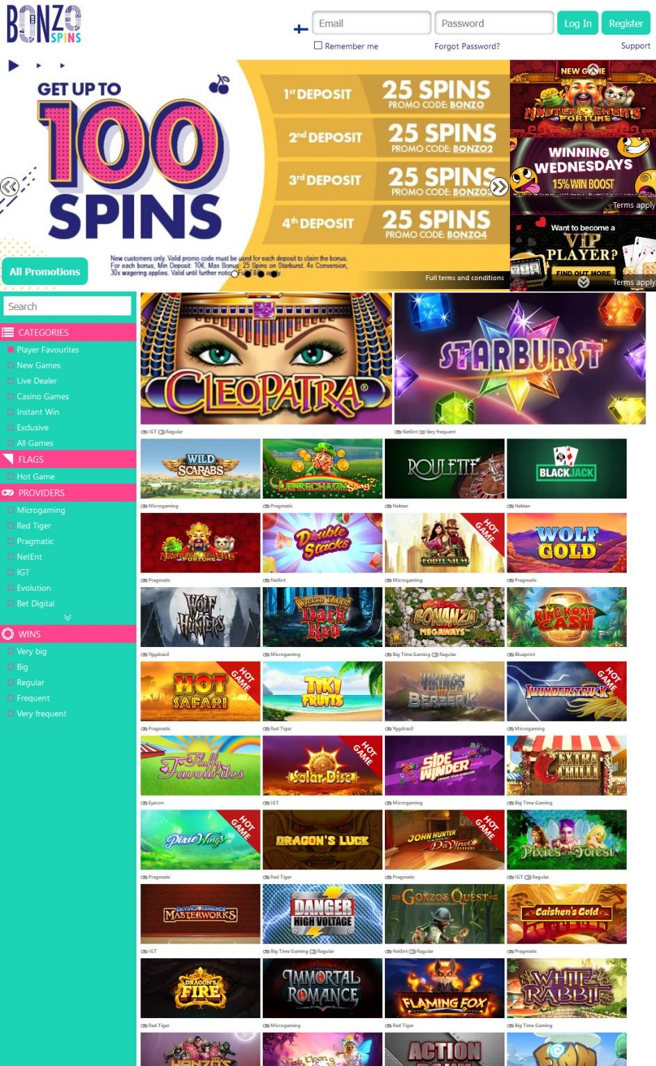 Bonzo Spins Casino Design