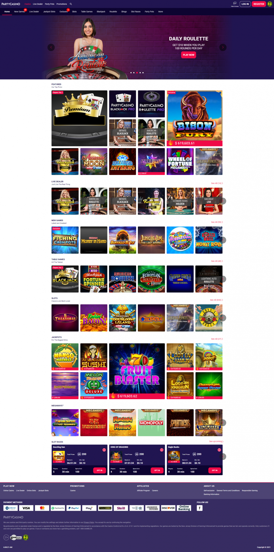 Party Casino - New Jersey Design