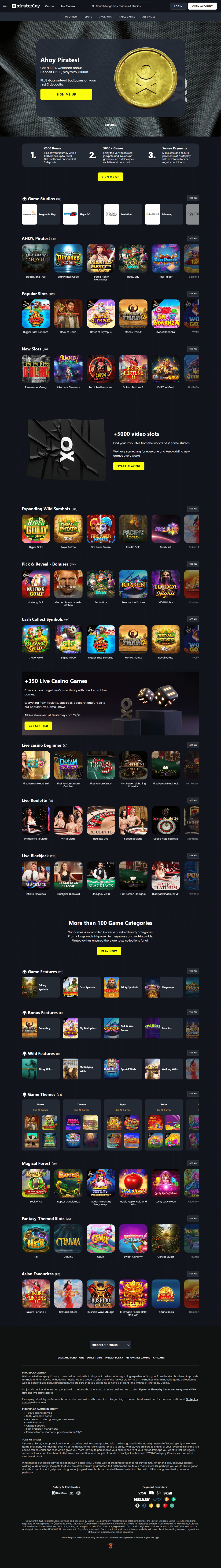 Pirateplay Casino Design