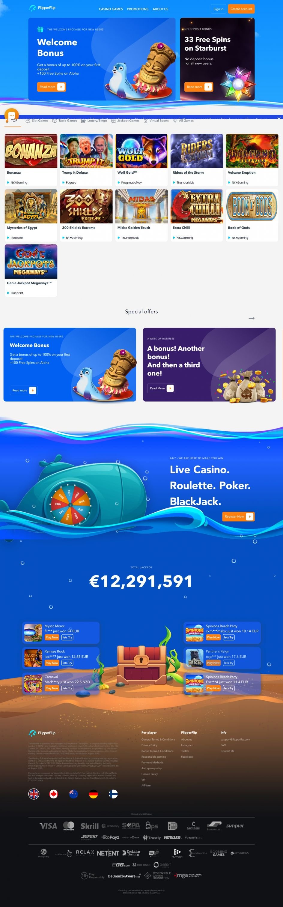FlipperFlip Casino Design
