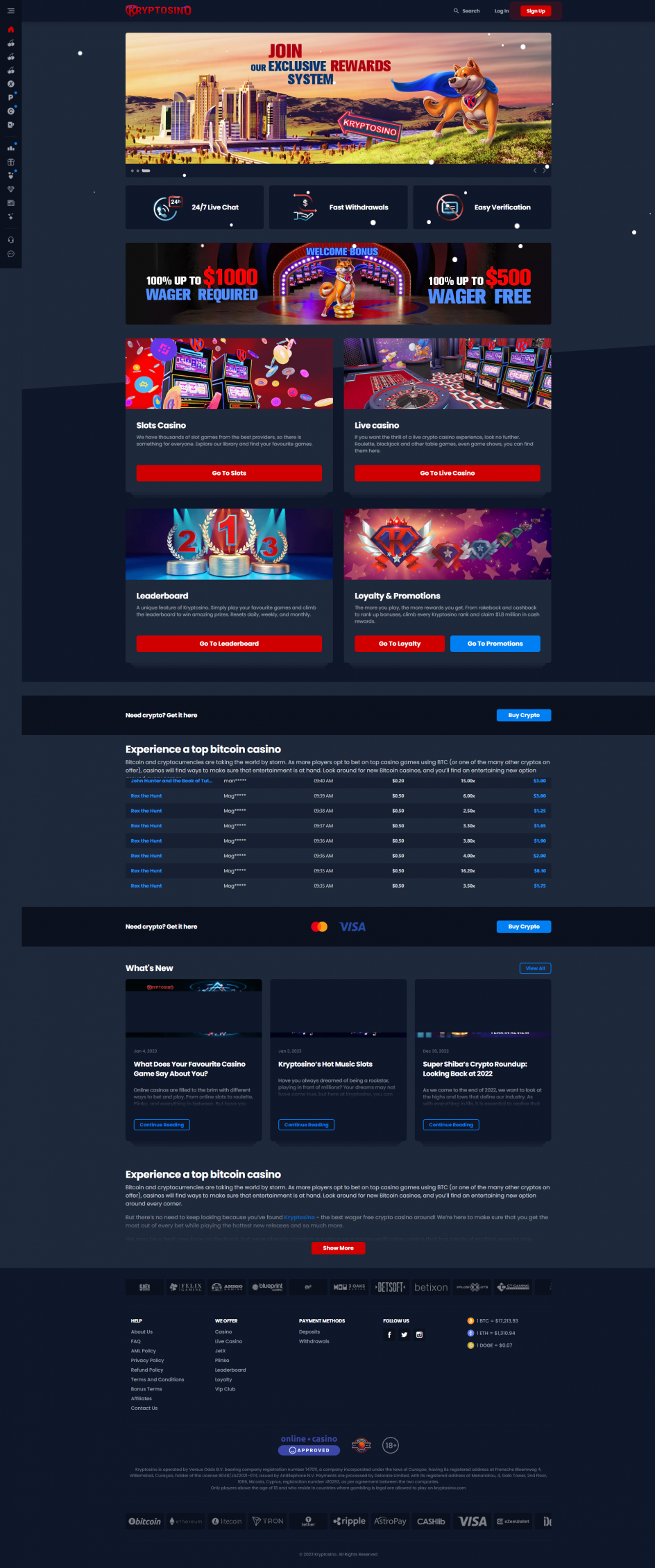 Kryptosino Casino Design