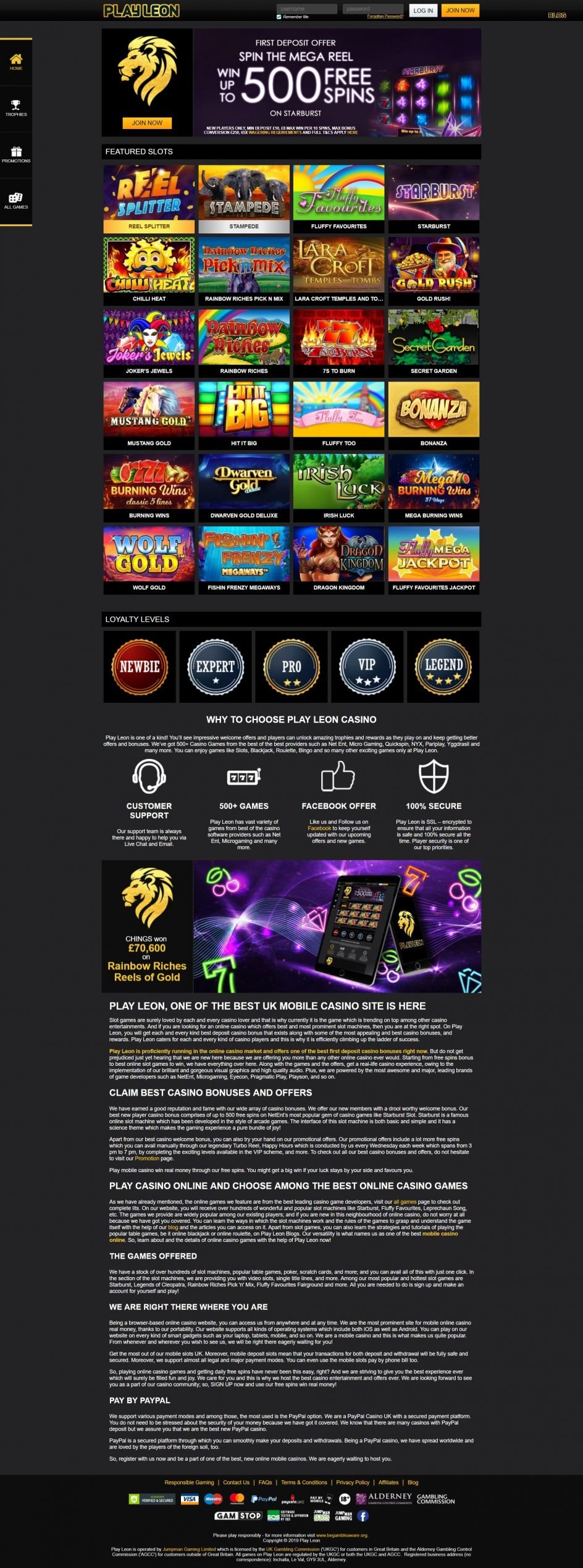 Play Leon Casino Design