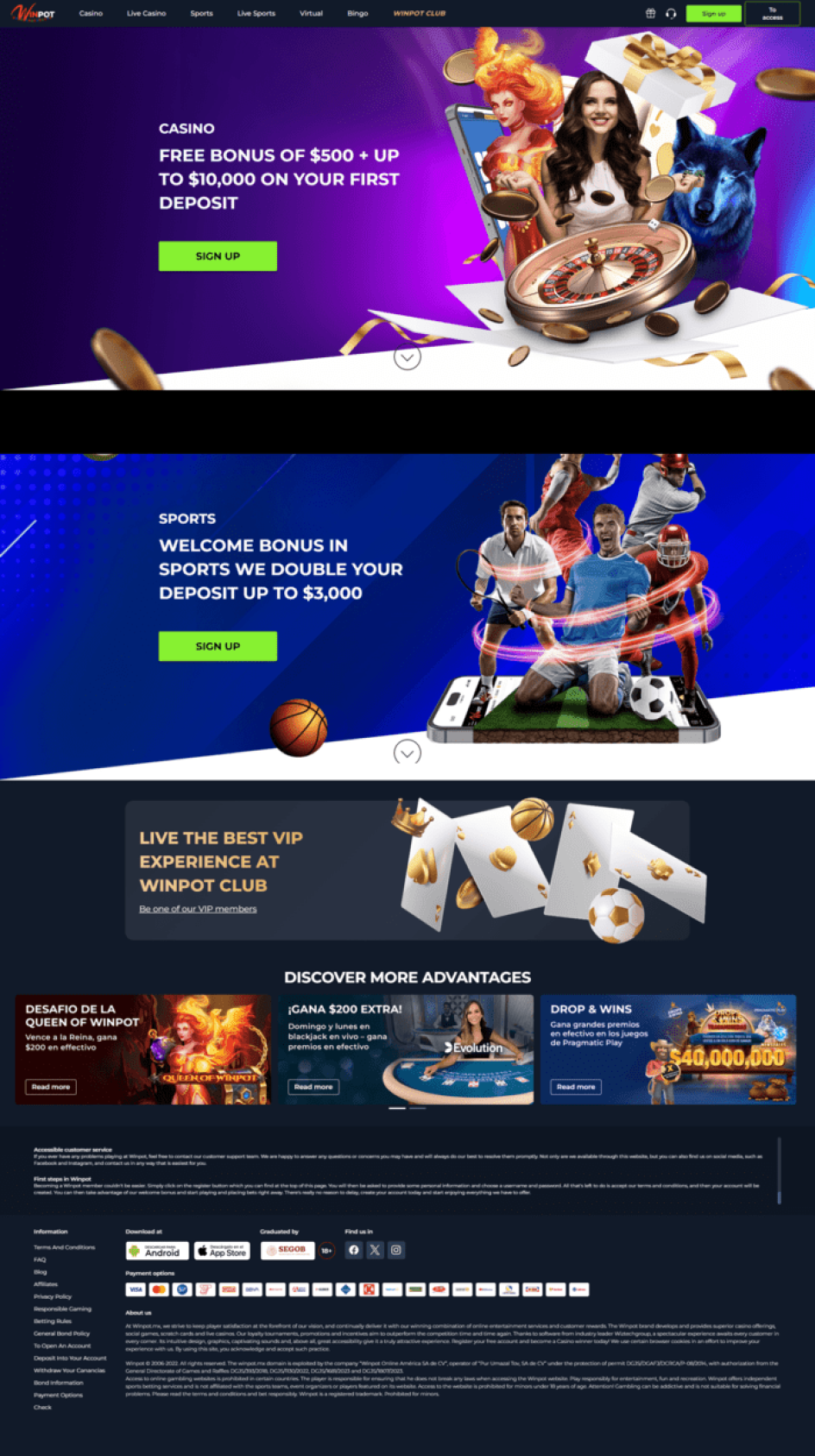 Winpot Casino Design