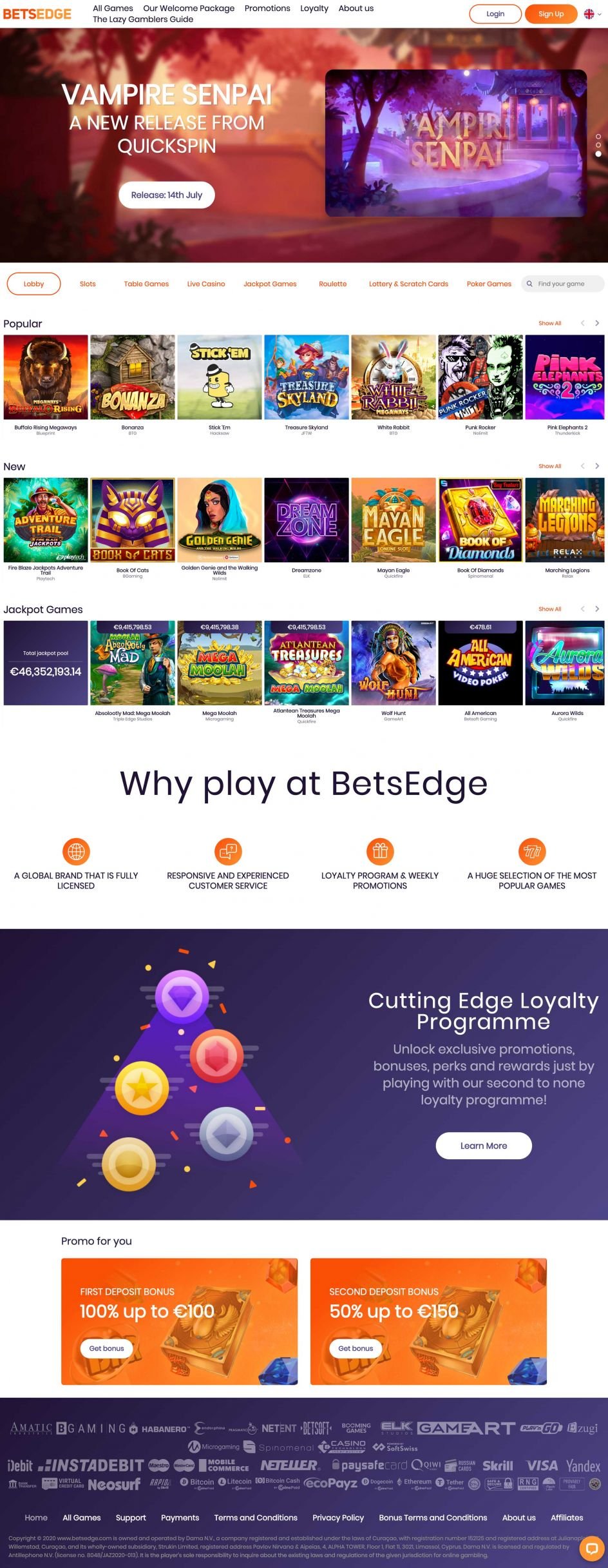 BetsEdge Casino Design