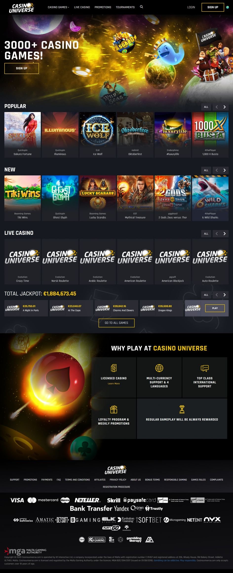 Casino Universe Design