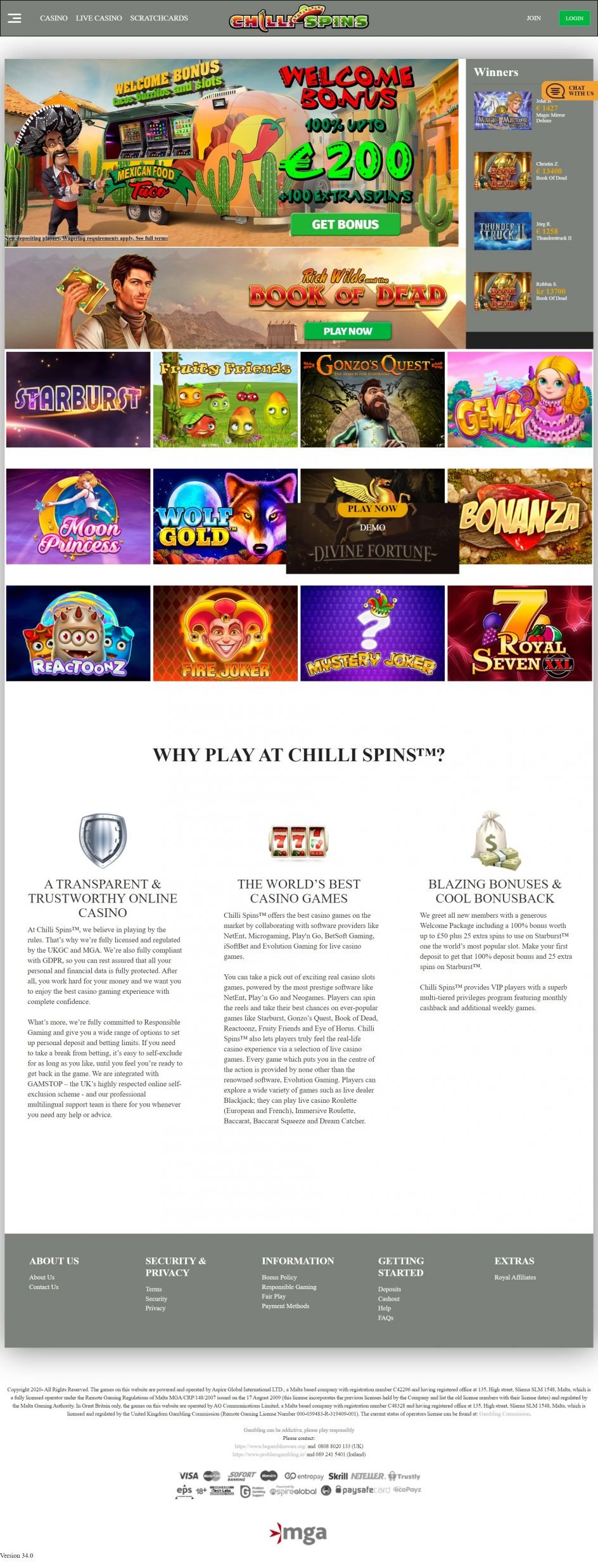 Chilli Spins Casino Design