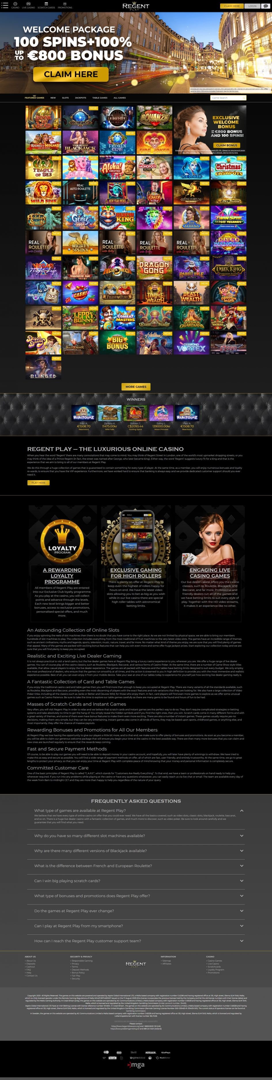 Regent Play Casino Design